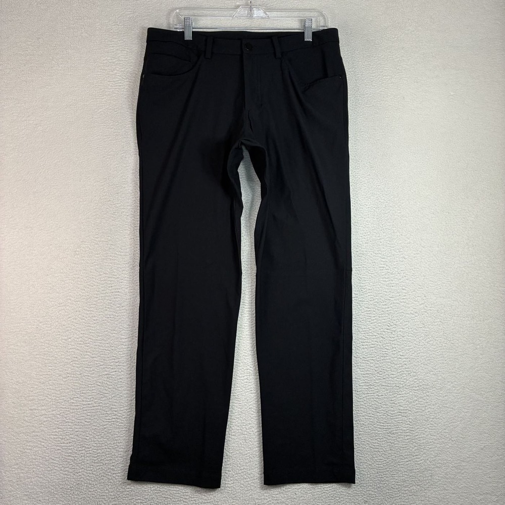 Lululemon Pant Men 34x30 Black ABC Performance Chino 5 Pocket Warpstreme LM5335S